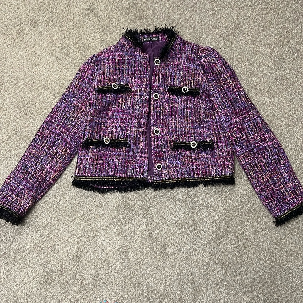 Purple Tweed Statement Jacket size Large